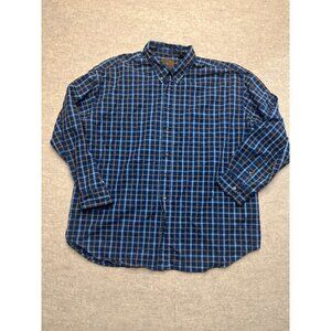 St.John's Bay Blue Plaid Casual Button Down Shirt Men's XXL